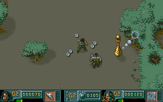 Soldiers of Fortune (Atari ST) screenshot: Oh lots of silver coins