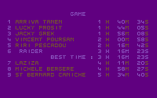 African Raiders-01 (Atari ST) screenshot: The stage results...