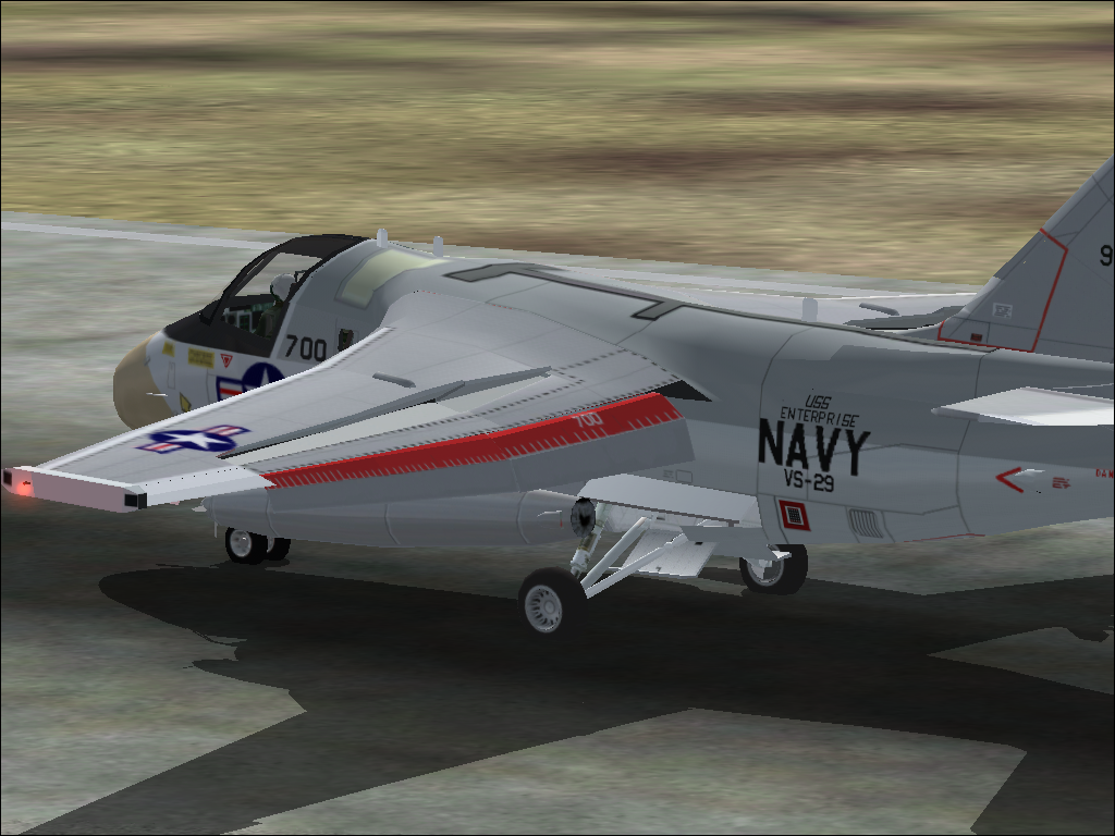 Military Collection (Windows) screenshot: S-3 Viking. Flaps and speedbrakes retracting after landing.