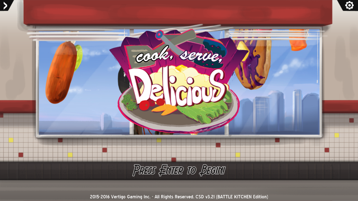 Cook, Serve, Delicious! (Windows) screenshot: Title screen