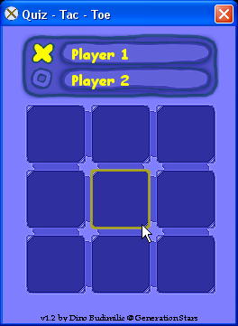 Quiz - Tac - Toe (Windows) screenshot: Selecting a cell