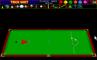 Jimmy White's 'Whirlwind' Snooker (Atari ST) screenshot: Trick shot editor