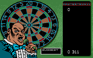 Pub Darts (Atari ST) screenshot: This man announces your turn