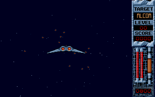 Eagle's Rider (Atari ST) screenshot: In front of asteroids...
