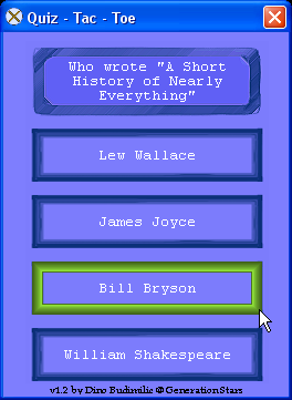 Quiz - Tac - Toe (Windows) screenshot: Answering a question