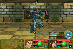 Mazes of Fate (Game Boy Advance) screenshot: The first boss you encounter is fairly strong