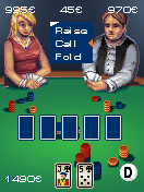 Texas Poker (J2ME) screenshot: In-game menu - make your choice