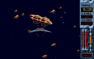 Eagle's Rider (Atari ST) screenshot: Inside the asteroids...