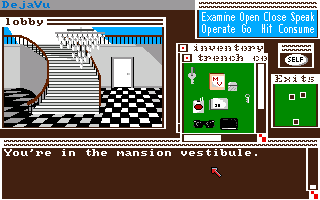 Deja Vu: A Nightmare Comes True!! (Amiga) screenshot: Estate lobby.