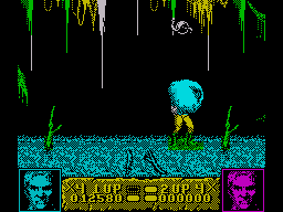 Altered Beast (ZX Spectrum) screenshot: The blobs can jump on your head and need to be shaken off with left and right