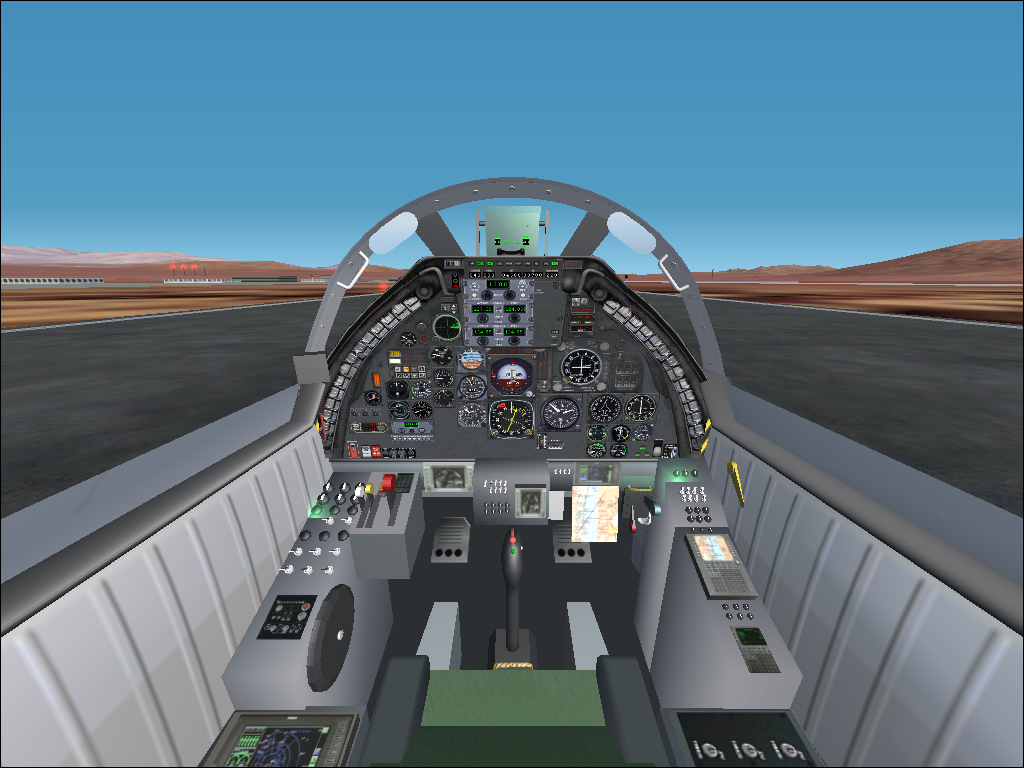 Military Collection (Windows) screenshot: A-7 Corsair II - The virtual 3D cockpit, no switches work, but you can see better over it.