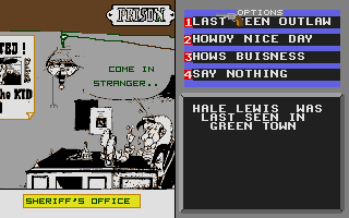 Bounty Hunter (Atari ST) screenshot: At the sheriffs office