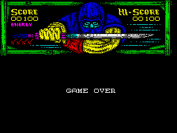 Ninja Gaiden (ZX Spectrum) screenshot: Game over