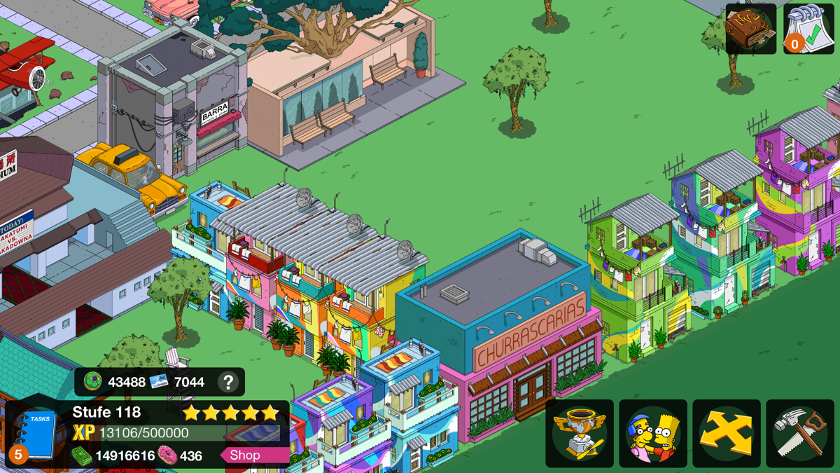 The Simpsons: Tapped Out (Android) screenshot: Travel destination: Springfield - Little Rio