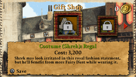 Shrek the Third (PSP) screenshot: Gift shop