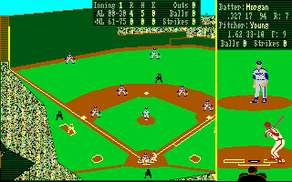 Earl Weaver Baseball (Amiga) screenshot: Batting