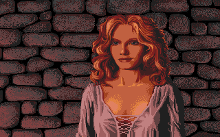 Defender of the Crown (Atari ST) screenshot: A Saxon lady.