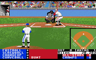 HardBall! (Apple IIgs) screenshot: On the field