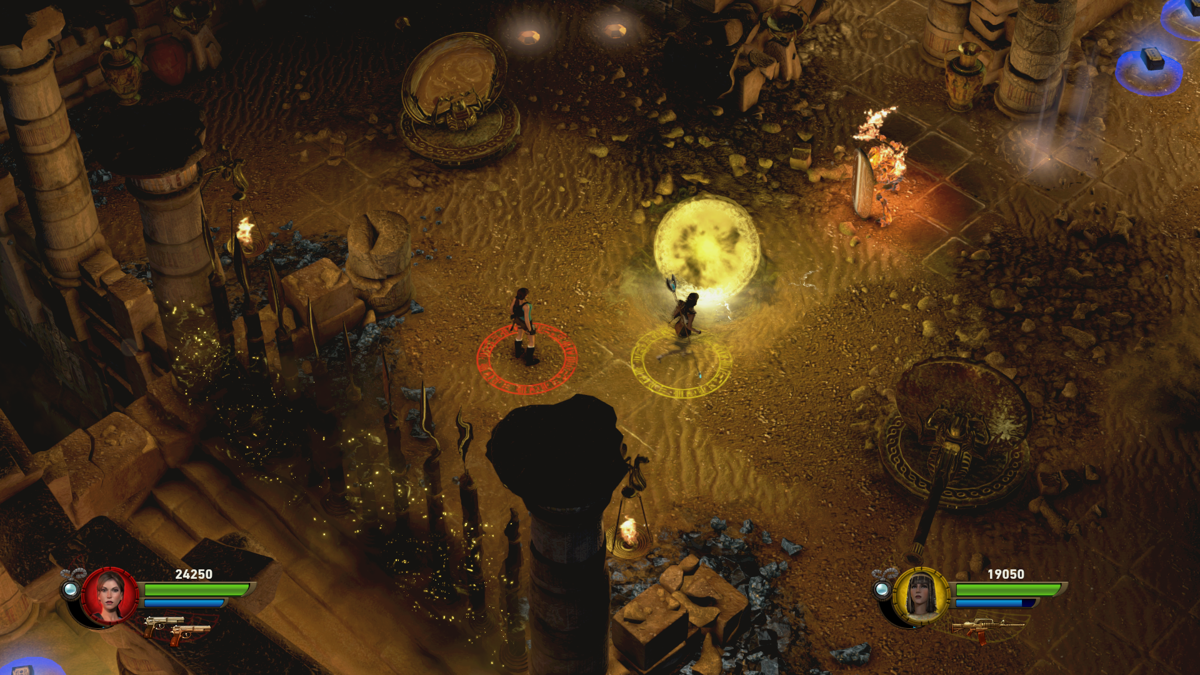 Lara Croft and the Temple of Osiris (Windows) screenshot: Now they've got burning skeletons