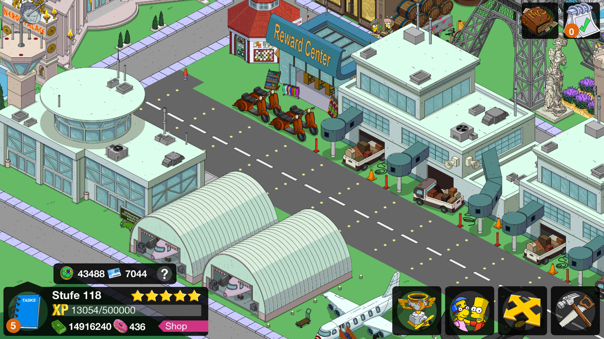The Simpsons: Tapped Out (Android) screenshot: Travel destination: Springfield - The Springfield Airport