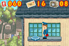 Postman Pat and the Greendale Rocket (Game Boy Advance) screenshot: You should push this button to progress further...