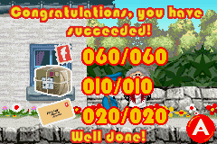 Postman Pat and the Greendale Rocket (Game Boy Advance) screenshot: Statistics of the level