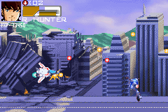 Robotech: The Macross Saga (Game Boy Advance) screenshot: Making maneuvers to evade enemy shots.