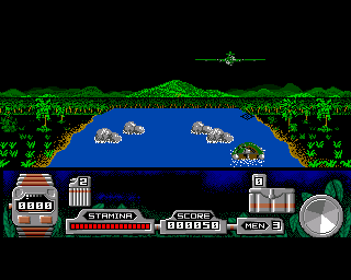 Butcher Hill (Amiga) screenshot: A plane flies past