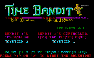 Time Bandit (Atari ST) screenshot: The title screen