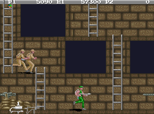 M.I.A.: Missing in Action (Arcade) screenshot: In the prison area
