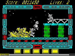NorthStar (ZX Spectrum) screenshot: Don't get too close to them