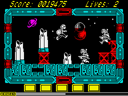 NorthStar (ZX Spectrum) screenshot: Moving through the level