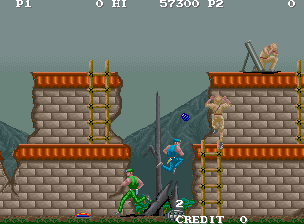 M.I.A.: Missing in Action (Arcade) screenshot: Two-player simultaneous action (attract mode)
