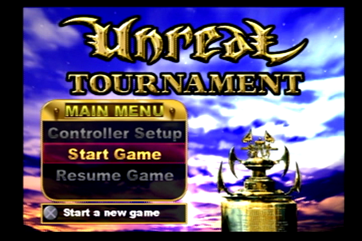 Unreal Tournament (PlayStation 2) screenshot: Main Menu