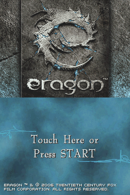 Eragon (Nintendo DS) screenshot: Title screen.