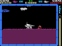 Cyberun (MSX) screenshot: Landed near a gun emplacement