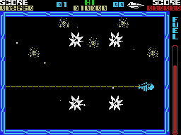 Cyberun (MSX) screenshot: Destroyed by the laser