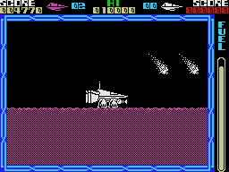 Cyberun (MSX) screenshot: Avoid the meteors