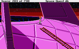 Space Quest III: The Pirates of Pestulon (Atari ST) screenshot: Watch your step!