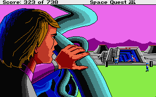 Space Quest III: The Pirates of Pestulon (Atari ST) screenshot: MacGyver moment.