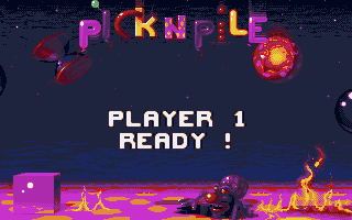 Pick 'n Pile (Apple IIgs) screenshot: Player 1 ready!