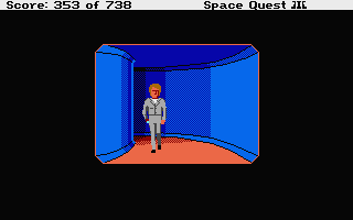 Space Quest III: The Pirates of Pestulon (Atari ST) screenshot: Halls of ScumSoft.