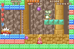Super Mario Advance (Game Boy Advance) screenshot: Fighting with Mouser in world 6?