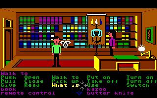 Zak McKracken and the Alien Mindbenders (Commodore 64) screenshot: Annie shows a chart of the Device.