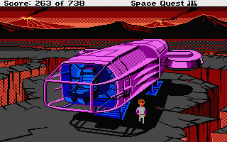 Space Quest III: The Pirates of Pestulon (Atari ST) screenshot: The lava world of Ortega.