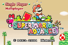 Super Mario Advance (Game Boy Advance) screenshot: Alternate title screen