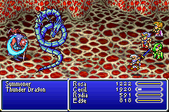 Final Fantasy II (Game Boy Advance) screenshot: A battle in the Cave of Summons