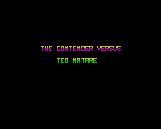 Rocco (ZX Spectrum) screenshot: UK release (Gremlin version) Opponent screen:<br> Ted Matare.