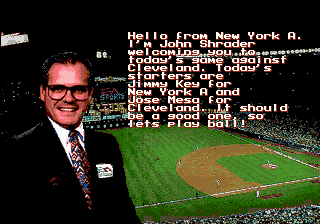 MLBPA Baseball (Genesis) screenshot: Intro to the game