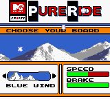 MTV Sports: Pure Ride (Game Boy Color) screenshot: The blue wind, named after the background sprite.